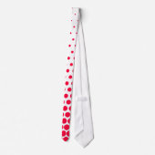 Carmine Red Polka Dot Modern White Stropdas (Achterkant)