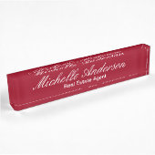 Carmine Red Script Real Estate Agent Naamplaat Naambordje