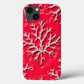 Carmine Red Tree Texture iPhone Case (Achterkant)