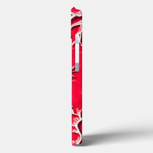 Carmine Red Tree Texture iPhone Case (Achterkant / Links)
