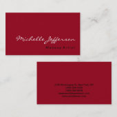 Carmine Red Trendy Professional Visitekaartje (Voorkant / Achterkant)