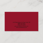 Carmine Red Trendy Professional Visitekaartje (Achterkant)