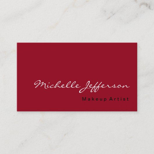Carmine Red Trendy Professional Visitekaartje (Voorkant)