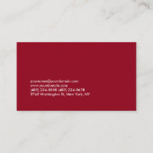 Carmine Red — unieke persoonlijke trainer Visitekaartje (Achterkant)