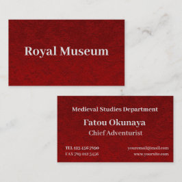 Carmine Red Velvet Print Visitekaartje