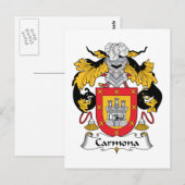 Carmona Family Crest Briefkaart (Voorkant / Achterkant)