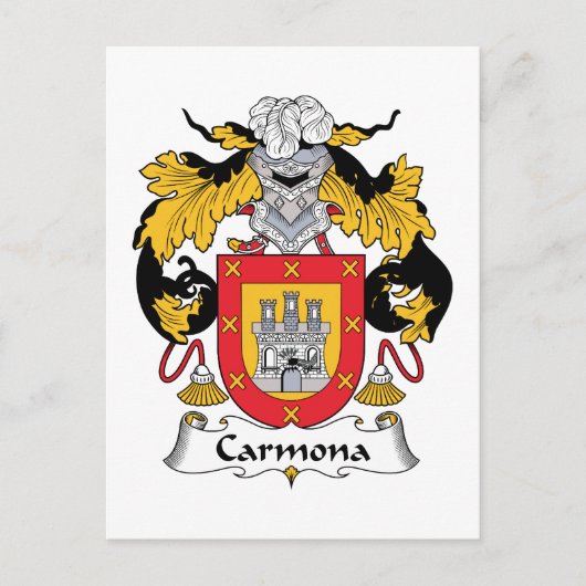 Carmona Family Crest Briefkaart (Voorkant)