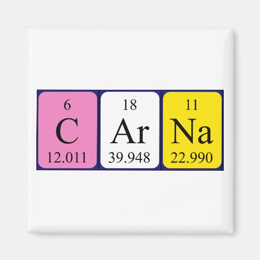 Carna periodieke table name magnet (Voorkant)