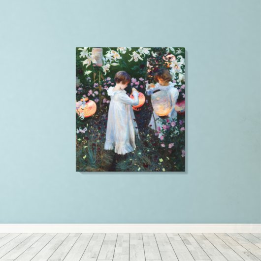 Carnance Lily Roos John Sargent Fine Art Canvas Afdruk (Insitu (Houten vloer))