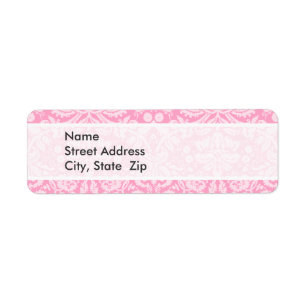 Carnanroze Damask Patroon Etiket