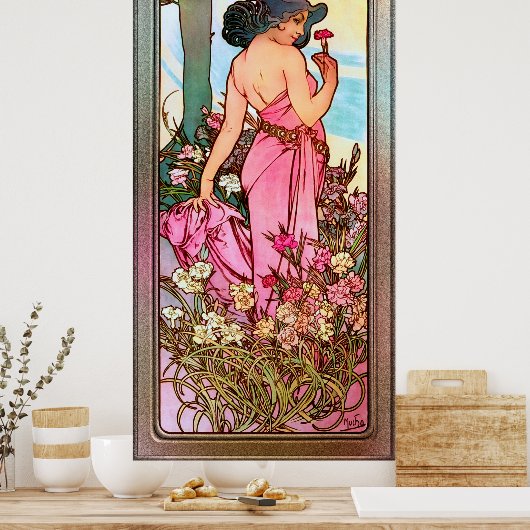 Carnans Art Nouveau Portret van Alphonse Mucha Poster (Keuken)