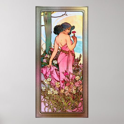 Carnans Art Nouveau Portret van Alphonse Mucha Poster (Voorkant)