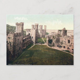 Carnarvon castle interior, vintage Wales c1910 Briefkaart