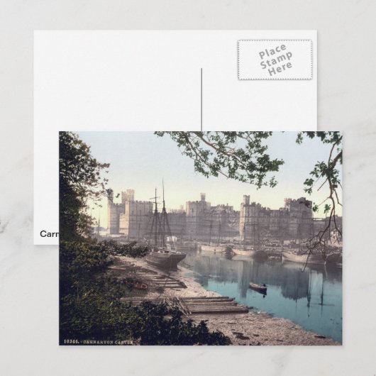 Carnarvon Castle Wales,  briefkaart (Voorkant / Achterkant)