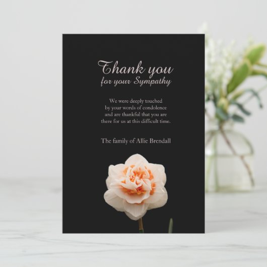 Carnatie Bereavement Sympathie Bedankkaart (Staand voorkant)