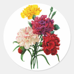 Carnatie en Marigold Bouquet door Redoute Ronde Sticker