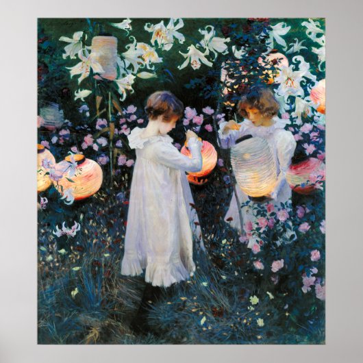 Carnatie, Lily, Lily, Roos - John Singer Sargent Poster (Voorkant)