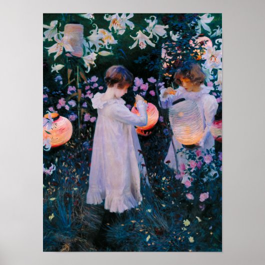 Carnatie, Lily, Lily, Rose by John Singer Sargent Poster (Voorkant)