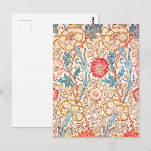 Carnatie, William Morris Briefkaart (Voorkant / Achterkant)