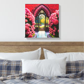 Carnaties Adorn Gate: Welkom in de geheime tuin Canvas Afdruk (Insitu (Slaapkamer))