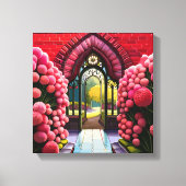 Carnaties Adorn Gate: Welkom in de geheime tuin Canvas Afdruk (Voorkant)