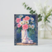 CARNATIES EN OUDE LACE VAN SHARON SHARPE BRIEFKAART (Staand voorkant)