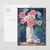 CARNATIES EN OUDE LACE VAN SHARON SHARPE BRIEFKAART (Voorkant / Achterkant)