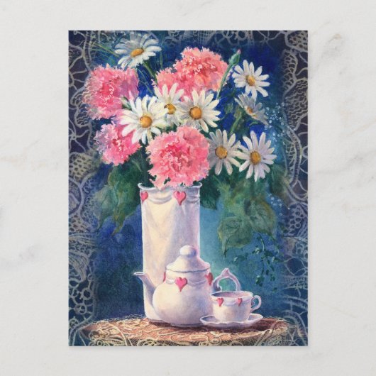 CARNATIES EN OUDE LACE VAN SHARON SHARPE BRIEFKAART (Voorkant)