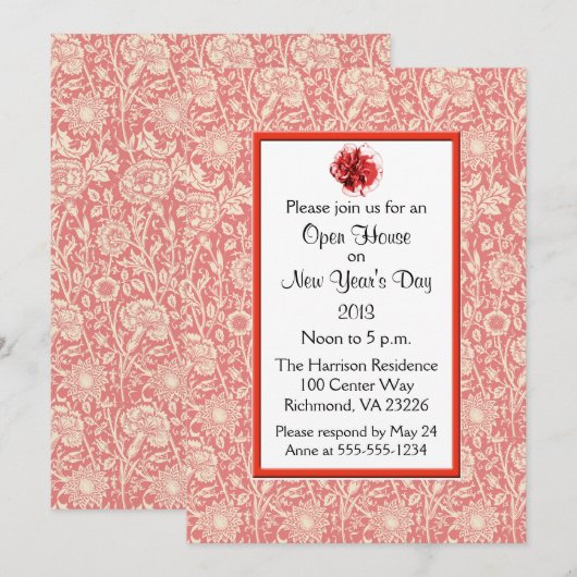 Carnaties Open House Nieuwjaarsdag Kaart (Voorkant / Achterkant)