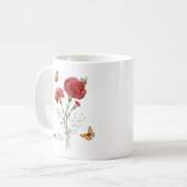 Carnation Birth Month Flower Koffiemok (Voorkant links)