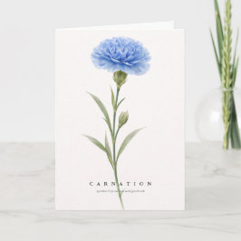 Carnation Botanical Art Symbol of Love & Good Luck Kaart