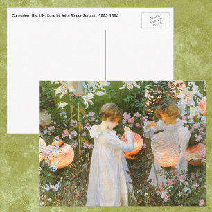 Carnation, Lily, Lily, Rose door John Singer Sarge Briefkaart