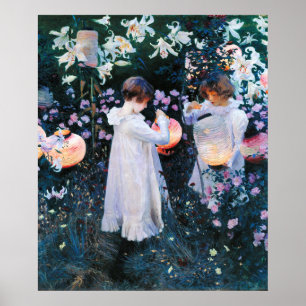 Carnation, Lily, Lily, Rose, Sargent  Poster