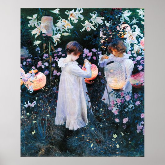 Carnation, Lily, Lily, Rose, Sargent Poster (Voorkant)