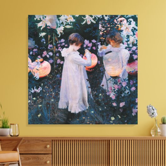 Carnation Lily Lily Rose van John Singer Sargent Canvas Afdruk (Insitu (Woonkamer))