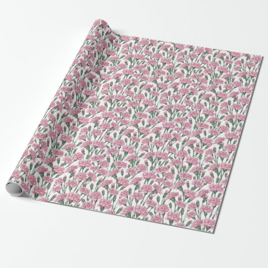 Carnation Whisper Cadeaupapier (Uitgerold)