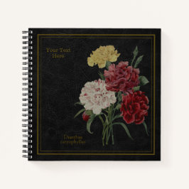 Carnations Black Notebook Notitieboek