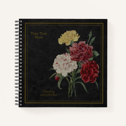 Carnations Black Notebook Notitieboek (Voorkant)