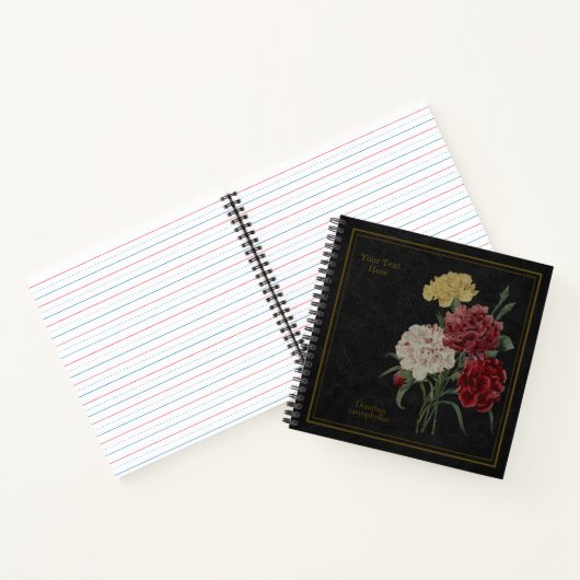 Carnations Black Notebook Notitieboek (Binnen)