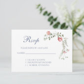 Carnations Wedding RSVP card Kaartje (Staand voorkant)