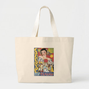  carnaval 1937 Panama Travel Poster Grote Tote Bag