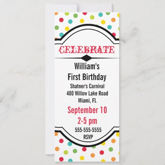 Carnaval Aap Verjaardag Uitnodiging (Achterkant)