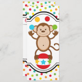 Carnaval Aap Verjaardag Uitnodiging (Voorkant / Achterkant)