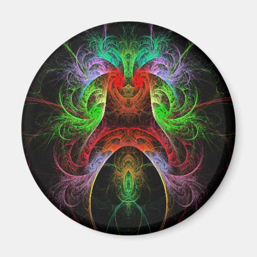 Carnaval Abstract art Round Magnet (Voorkant)
