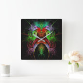 Carnaval Abstract Art Square Vierkante Klok (Huis)