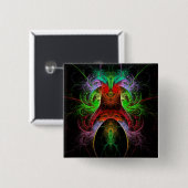 Carnaval Abstracte Art Button (vierkant) (Voorkant /achterkant)