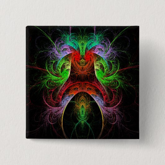 Carnaval Abstracte Art Button (vierkant) (Voorkant)