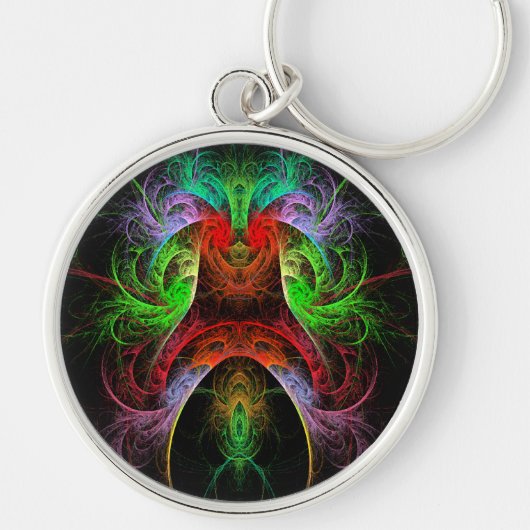 Carnaval Abstracte Kunst Klein Sleutelhanger (Voorkant)