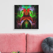 Carnaval Abstracte kunst zwart-wit Canvas Afdruk (Insitu (Woonkamer))