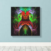 Carnaval Abstracte kunst zwart-wit Canvas Afdruk (Insitu (Houten vloer))